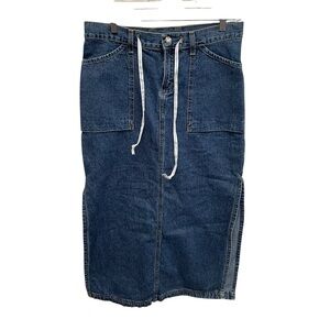 Rockies women’s denim midi skirt side slits size 5 vintage western cowgirl